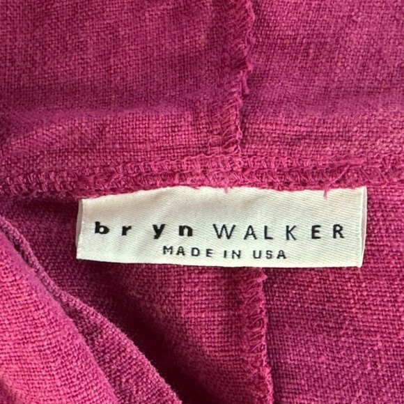 Bryn Walker Heavy Linen Hooded Jacket Women M $158 Havana Pink Button-Up Pockets - Picture 10 of 14